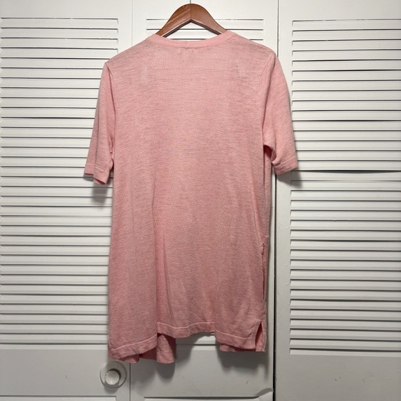 J Jill Blush Pink Short Sleeve Linen Blend Lightweight Knit Cardigan Size XSP - Picture 6 of 6
